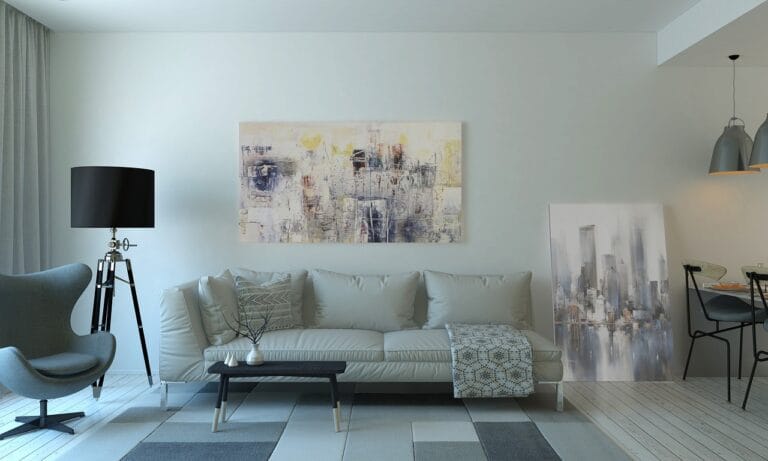 Intérieur salon moderne d'un appartement en location courte durée